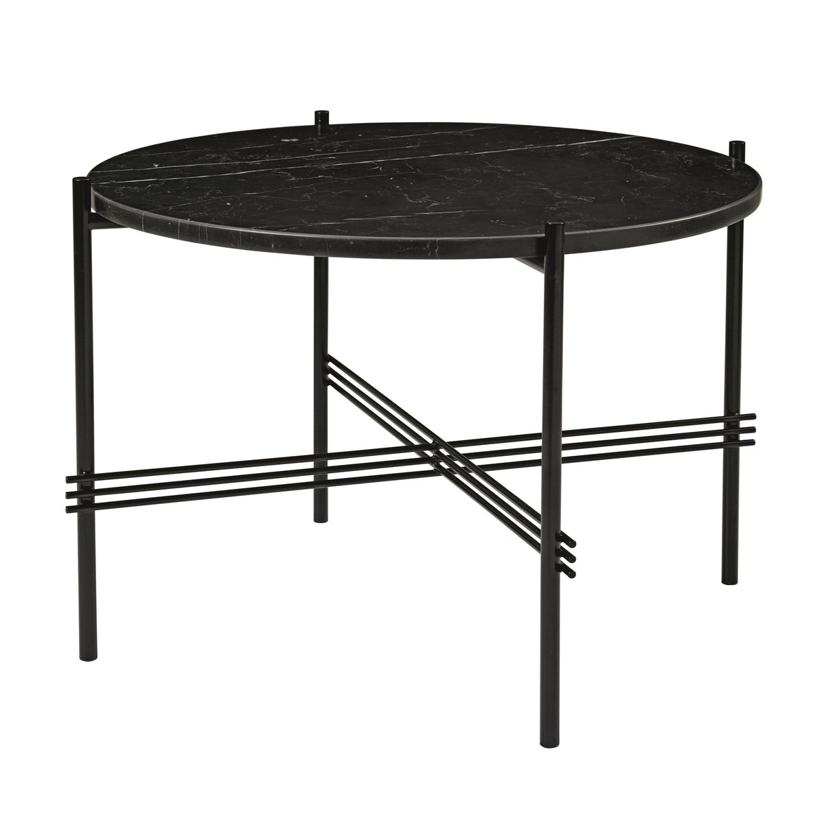 GUBI TS sohvapöytä mustat jalat 55 cm musta marmori