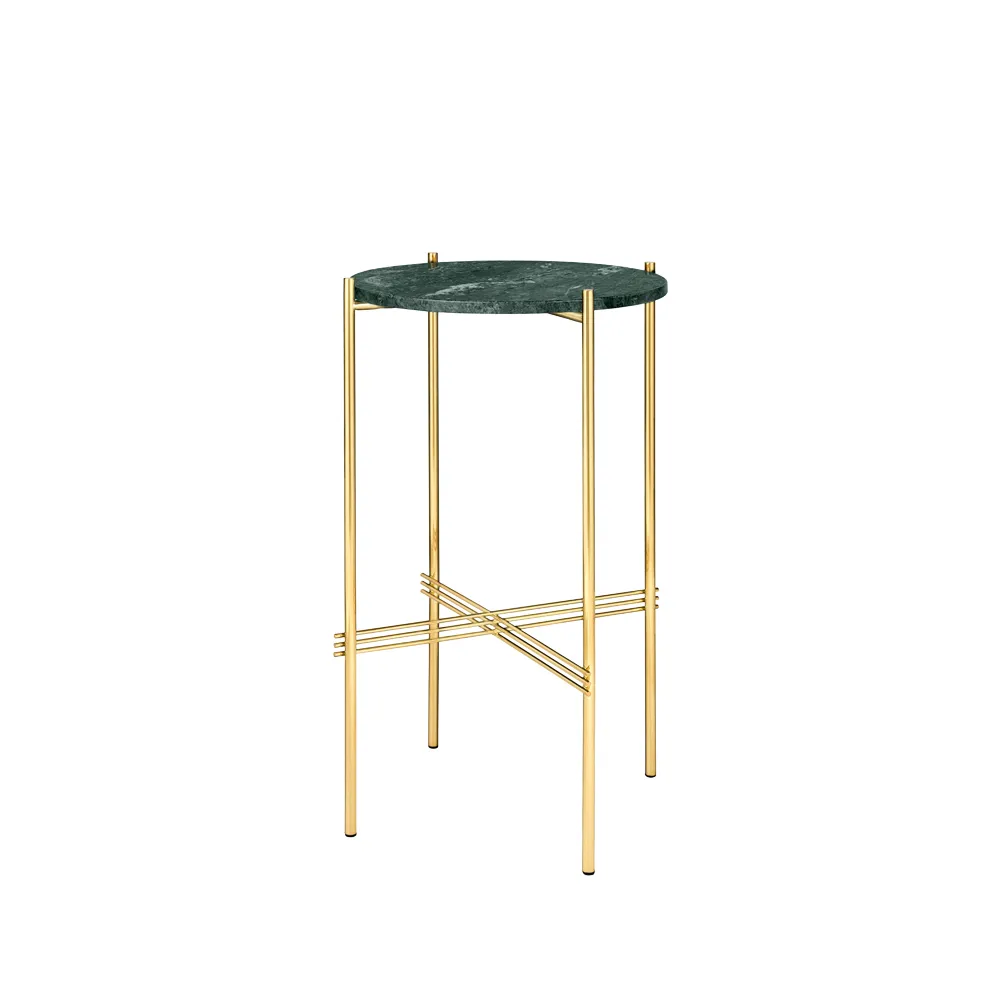 TS Table -kahvipöytä, marmori vihreä, messinkijalusta GUBI