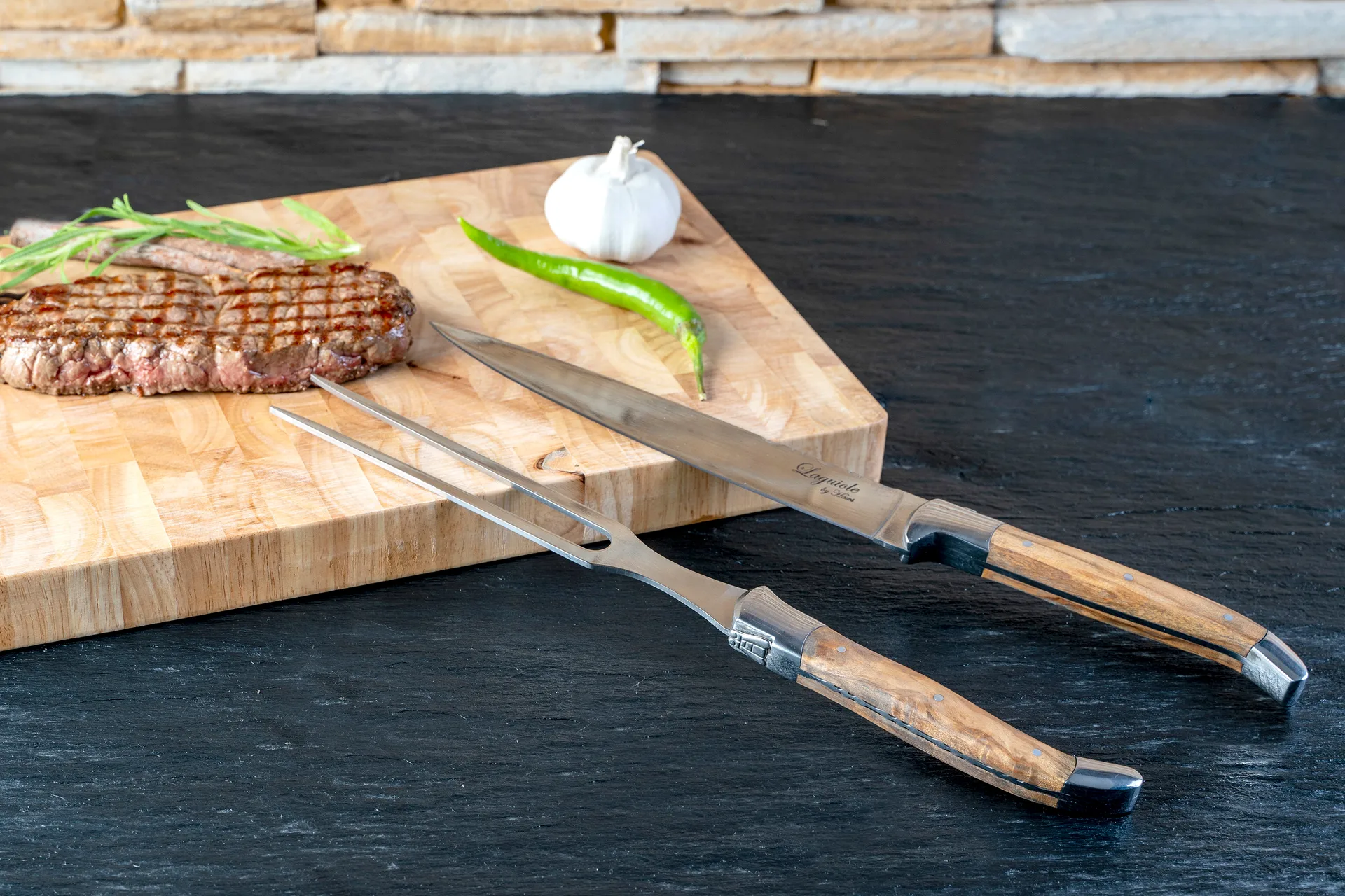 Laguiole By Hâws leikkuusarja 2-osaa, oliivi Hâws