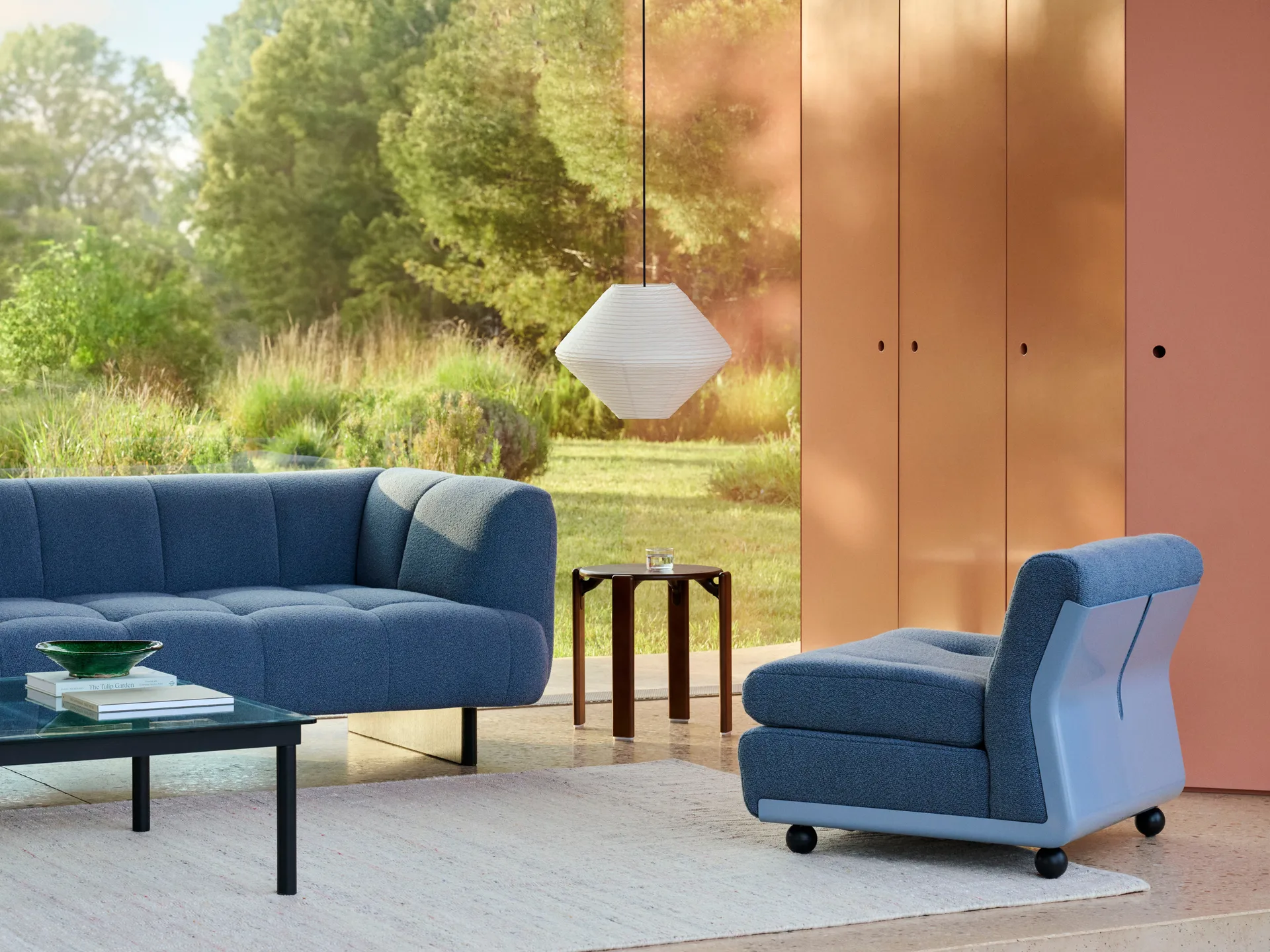 Amanta sohvemoduuli, Frost blue-turf blue, 1-istuttava/nojatuoli HAY