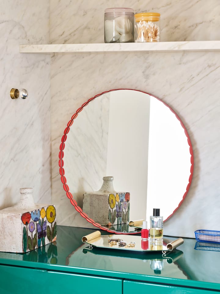 Arcs Mirror -peili Ø 60 cm - Red - HAY