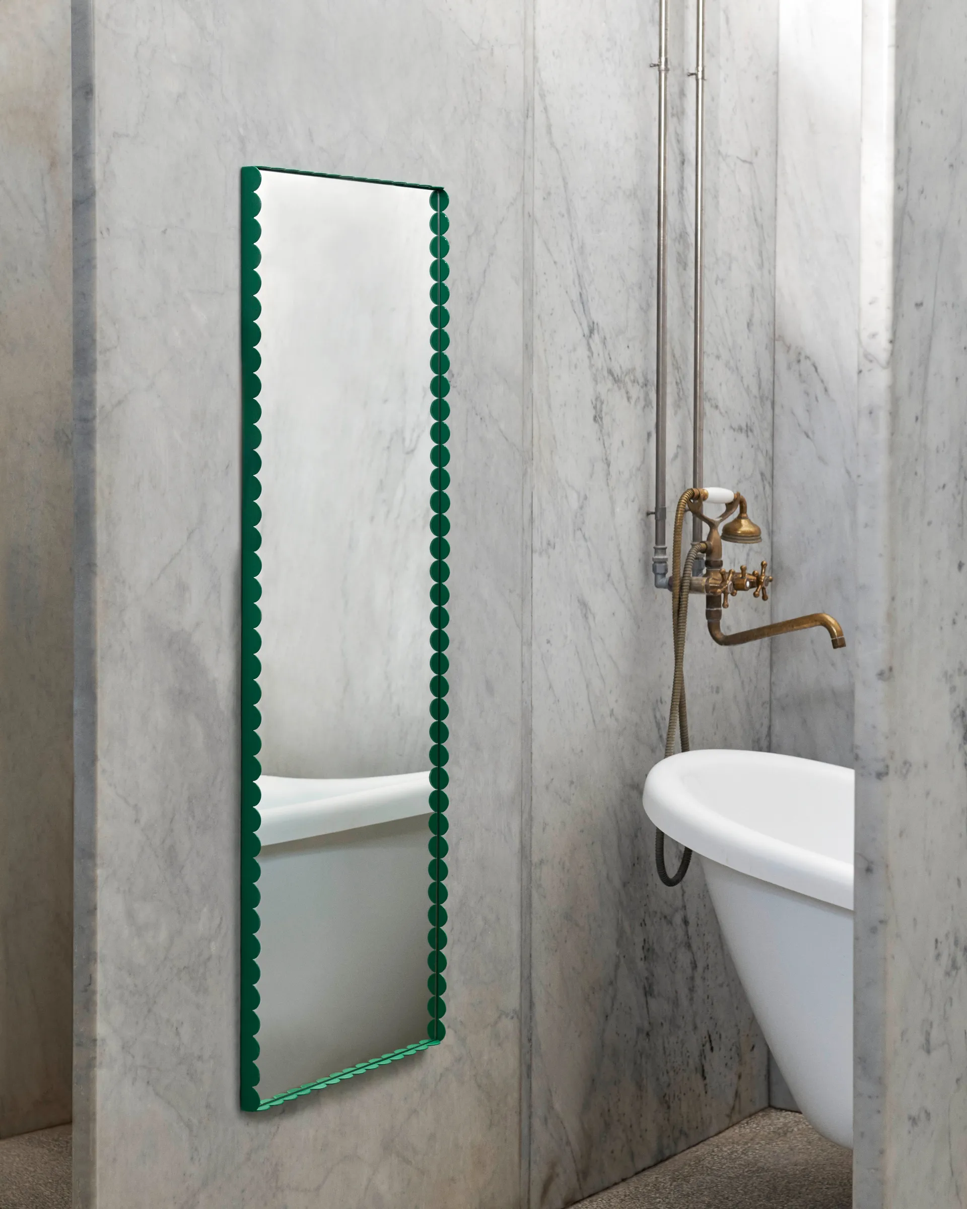 Arcs Mirror Rectangle M -peili 50 x 133,5 cm, Green HAY