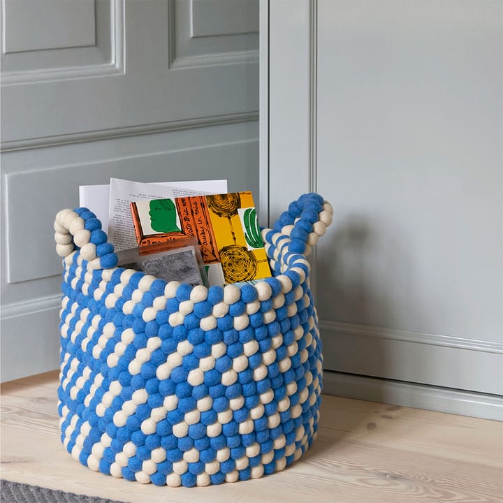 Bead kahvallinen kori, Blue dash, large HAY