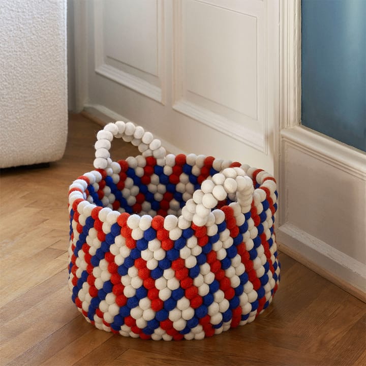 Bead kahvallinen kori, Blue dash, large HAY