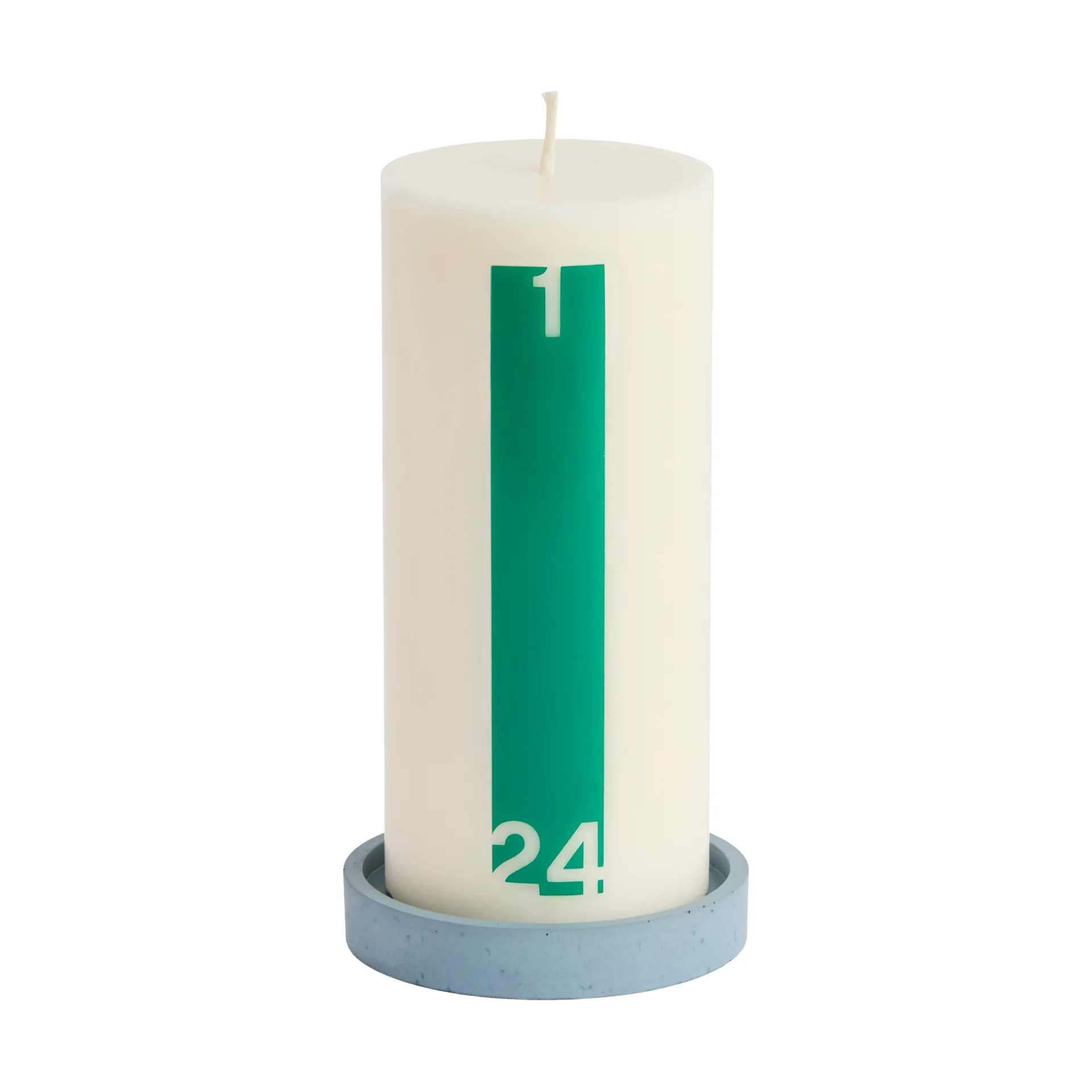 Calendar kynttilä ja kynttilälyhty 6,8 cm, Bold Off white-green HAY