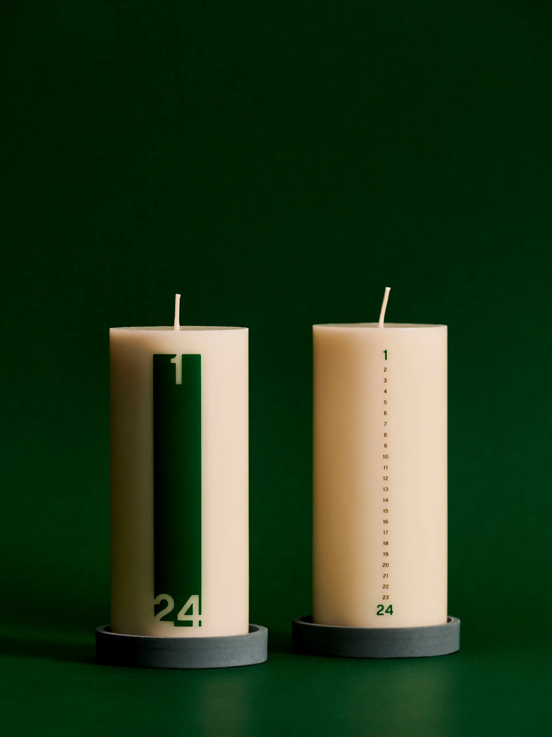 Calendar kynttilä ja kynttilälyhty 6,8 cm, Delicate Off white-black-green HAY