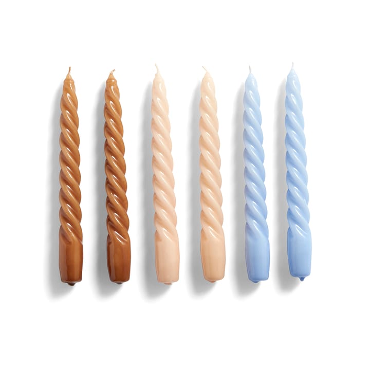 Candle Twist -kynttilä, 6-pakkaus, Caramel-peach-lavender HAY