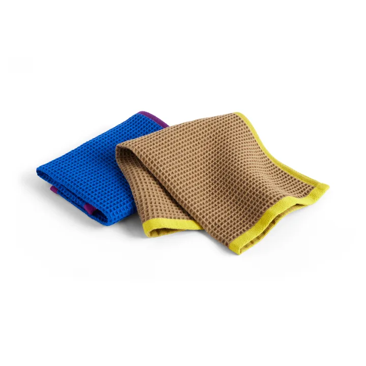 Canteen tiskirätti 31x31 cm 2-pack - Blue/fuchsia-Beige/yellow - HAY