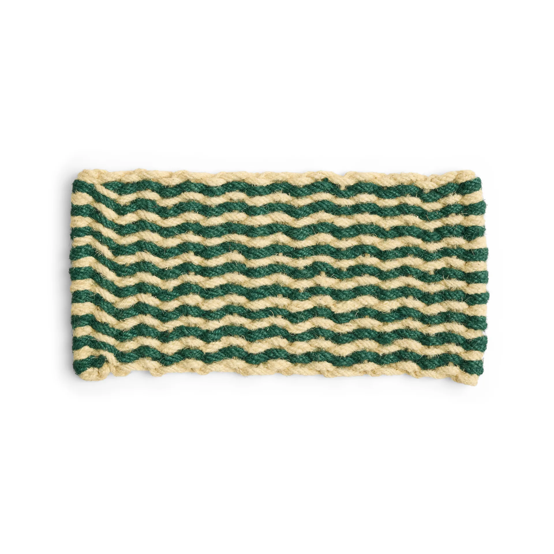 Coco Stripe Wave kynnysmatto, Dark green-white HAY