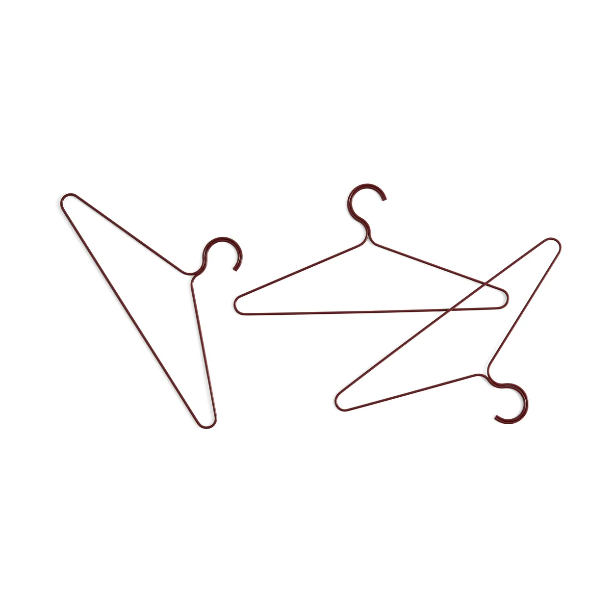 HAY Colour vaateripustin 3-pakkaus Maroon red | Skandinaavinen Sisustus | Vaatelineet & henkarit | Punainen