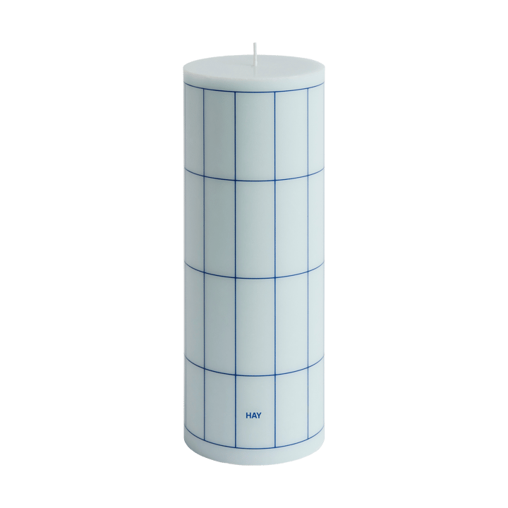 Column Candle pöytäkynttilä large 25 cm - Light blue-blue grid check - HAY