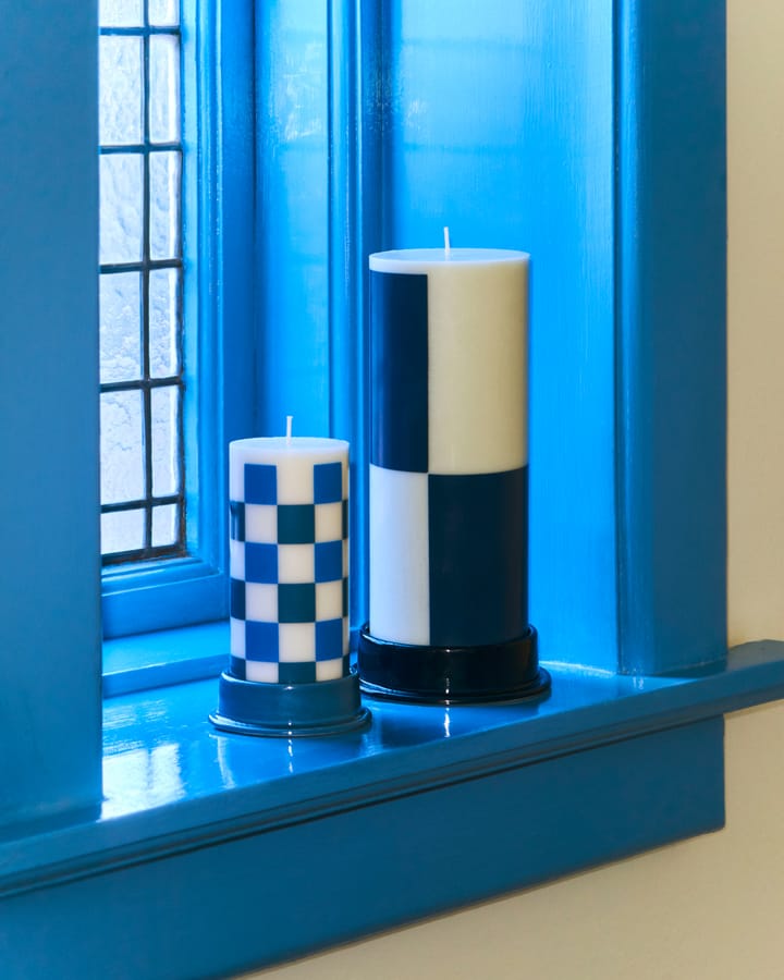 Column Candle pöytäkynttilä large 25 cm, Milky green-dark blue HAY