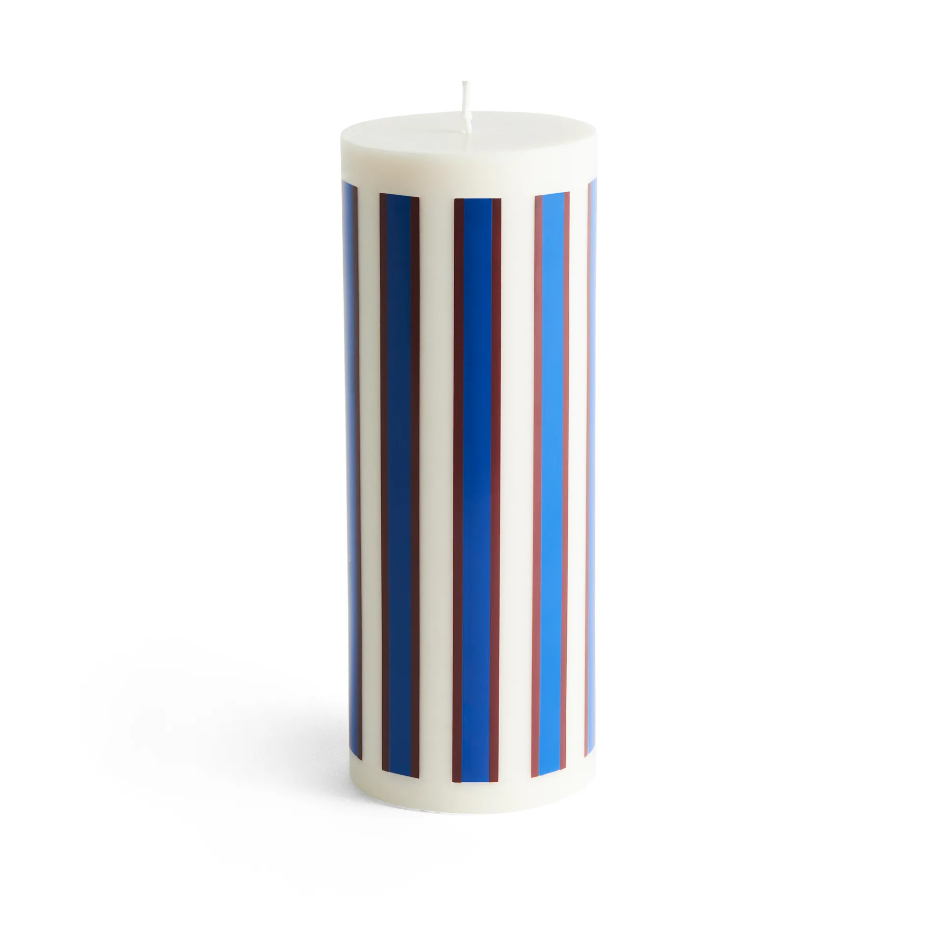 Column Candle -pöytäkynttilä large 25 cm, Off white-brown-blue HAY