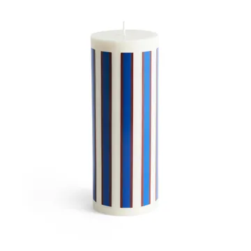 Column Candle -pöytäkynttilä large 25 cm - Off white-brown-blue - HAY