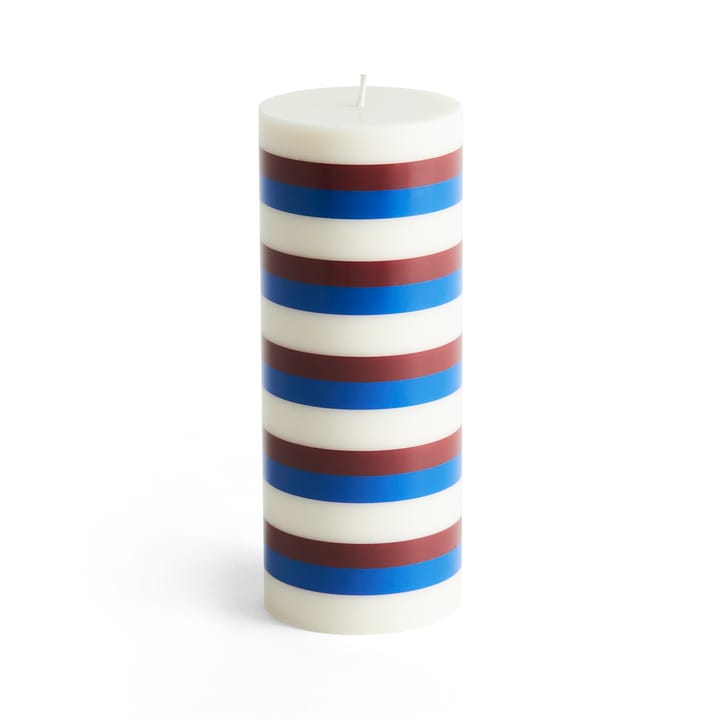 Column Candle -pöytäkynttilä medium 20 cm - Off white-brown-blue - HAY