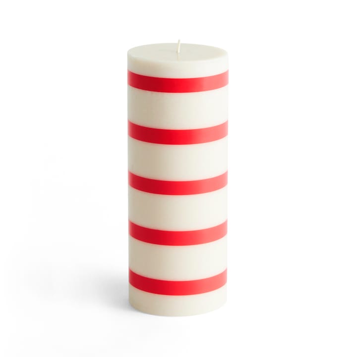 Column Candle -pöytäkynttilä medium 20 cm - Off white-red - HAY