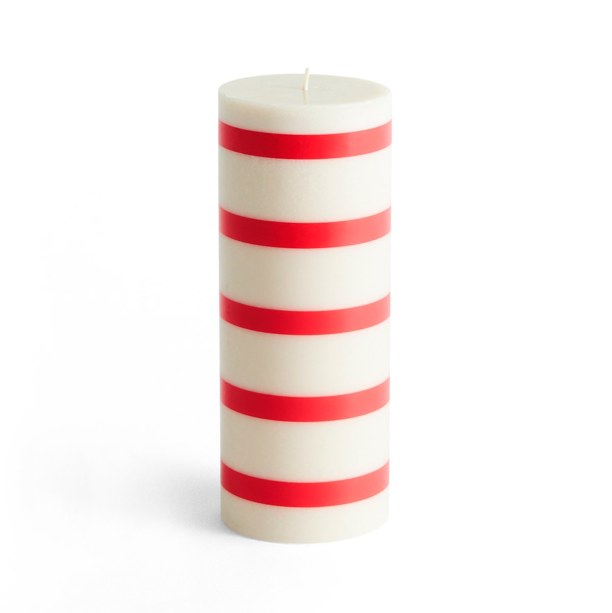 HAY Column Candle -pöytäkynttilä medium 20 cm Off white-red