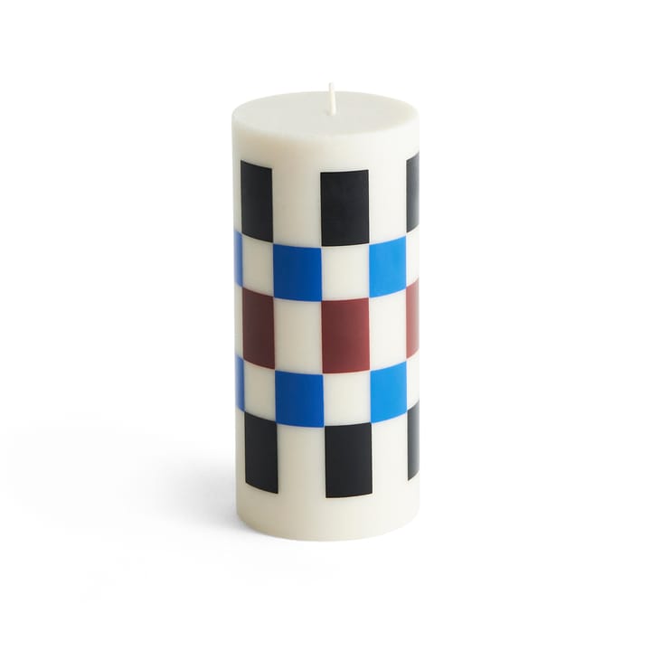 Column Candle -pöytäkynttilä small 15 cm - Off white-brown-black-blue - HAY