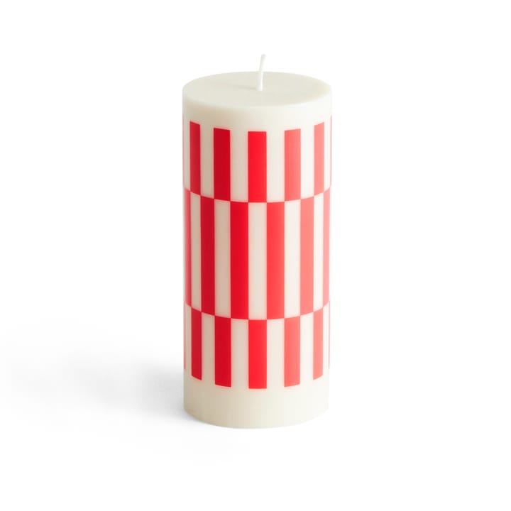 Column Candle -pöytäkynttilä small 15 cm - Off white-red - HAY