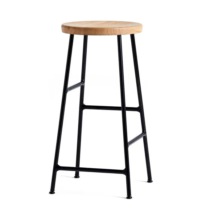 Cornet pyöreä baarijakkara 65 cm - Oiled oak-soft black - HAY