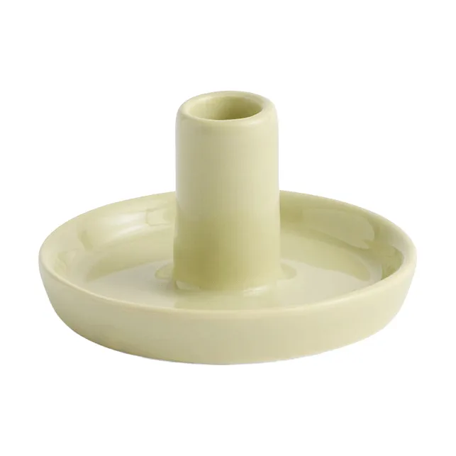 Disc kynttilänjalka - Soft pistachio, Ø7×4 cm - HAY