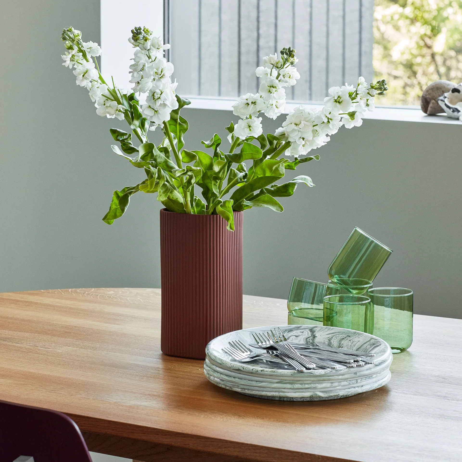 Facade maljakko 22 cm, Dark terracotta HAY