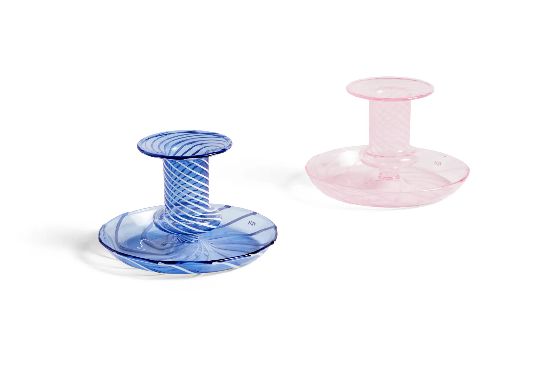 Flare Stripe kynttilänjalka, vaaleansininen HAY