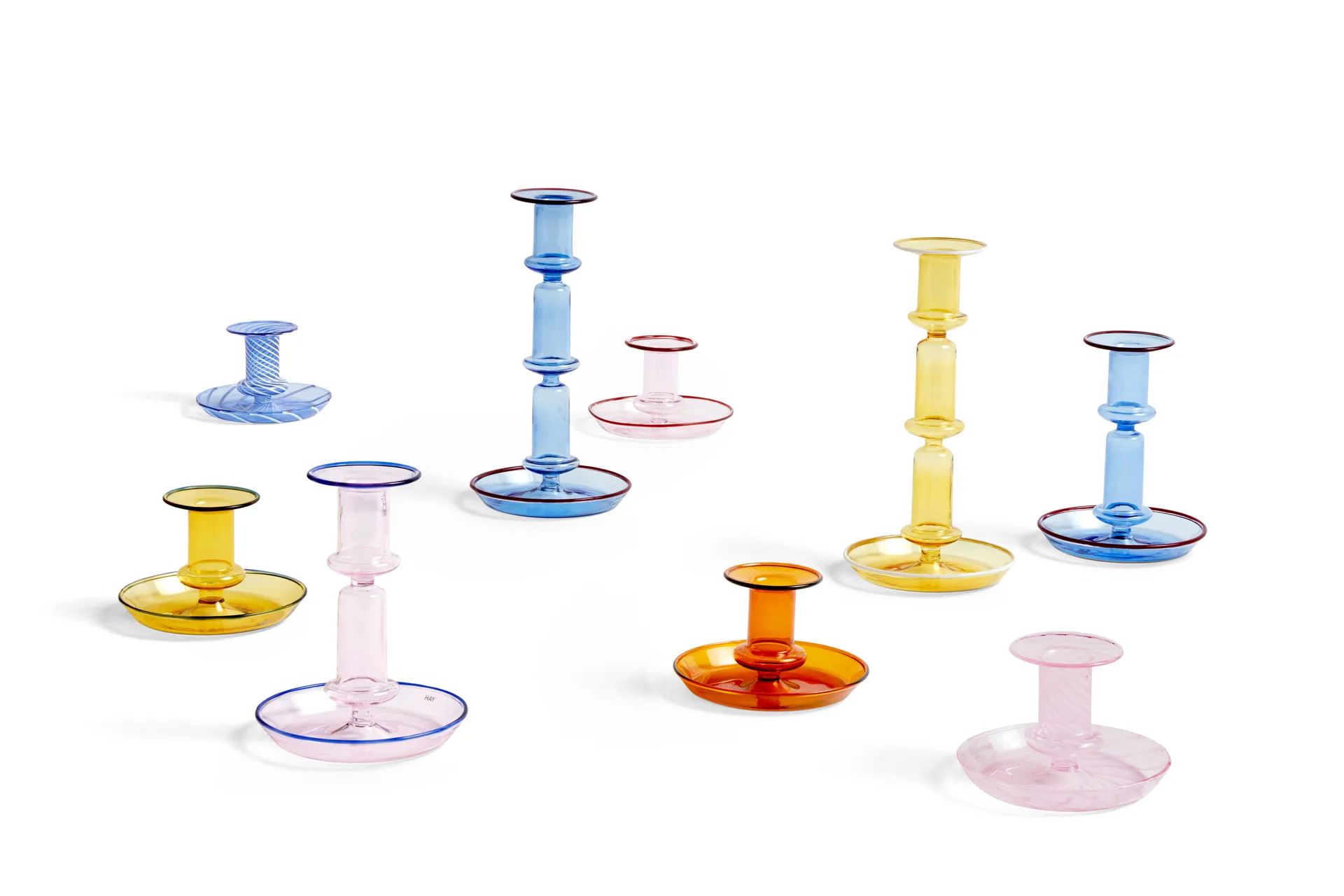 Flare Stripe kynttilänjalka, vaaleansininen HAY