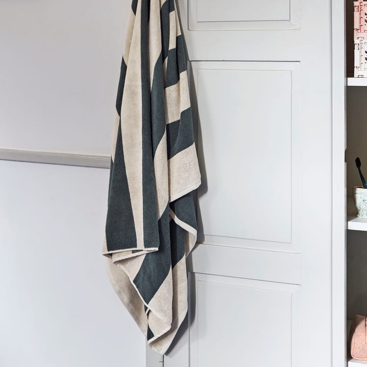 Frotté Stripe -kylpypyyhe 100x150 cm, Dark green HAY