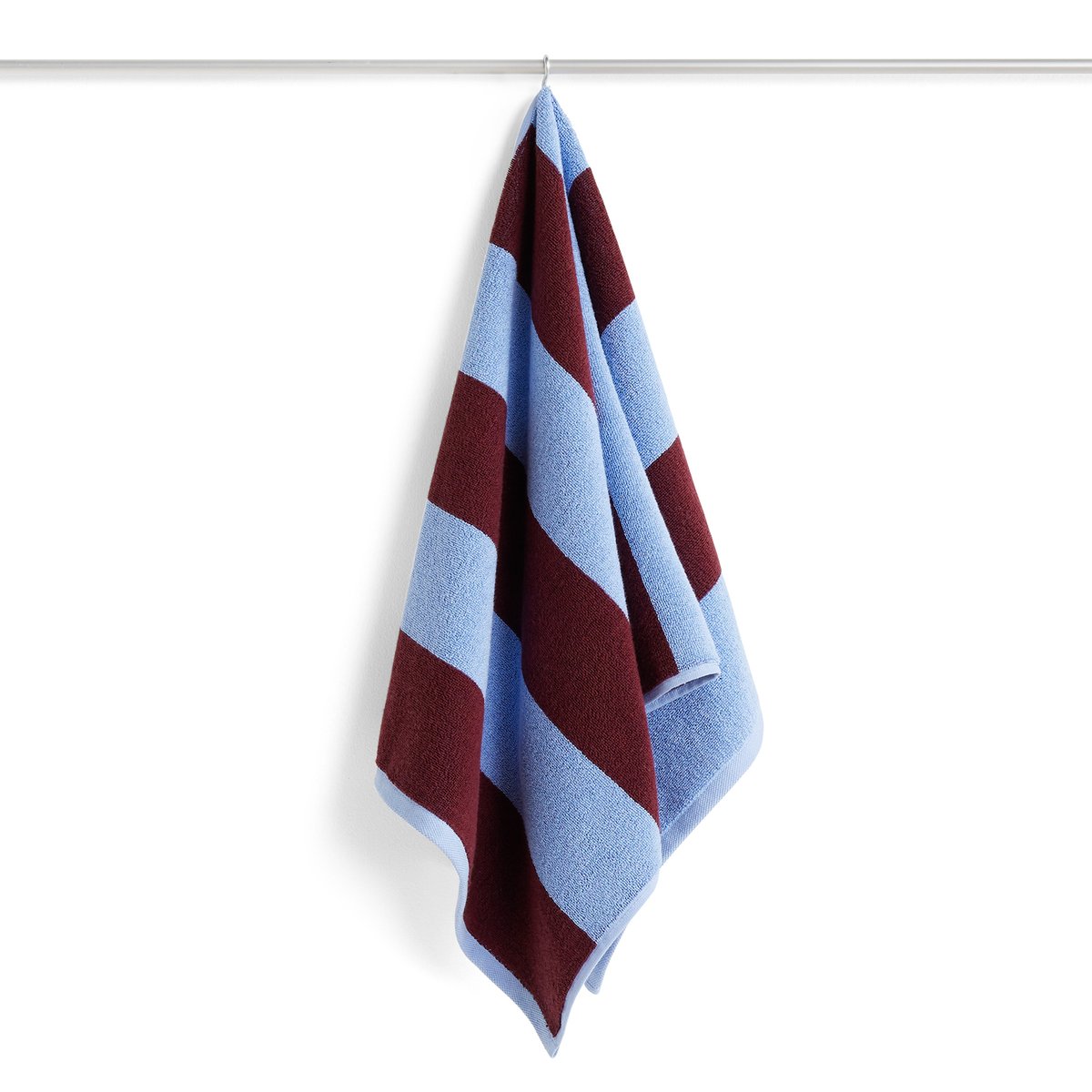 HAY Frotté Stripe pyyhe 50×100 cm Bordeaux-Sky blue