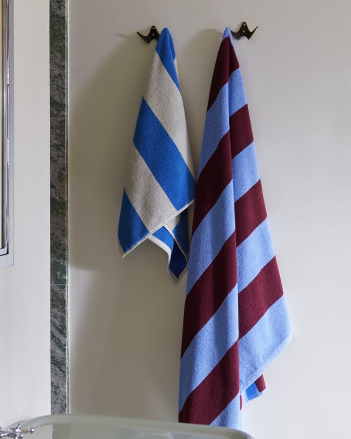 Frotté Stripe pyyhe 50x100 cm, Bordeaux-Sky blue HAY
