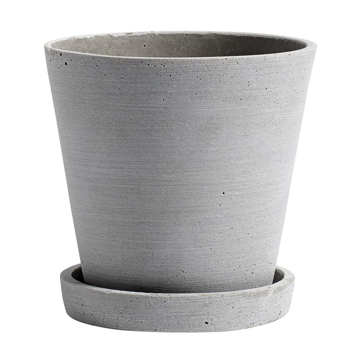 HAY Flowerpot with saucer -ruukku M Ø14 cm - Harmaa - HAY