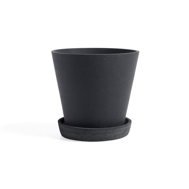HAY Flowerpot with saucer -ruukku XL Ø21.5 cm, Musta HAY