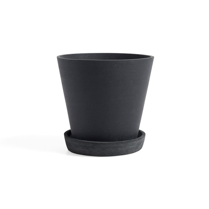 HAY Flowerpot with saucer -ruukku XL Ø21.5 cm - Musta - HAY