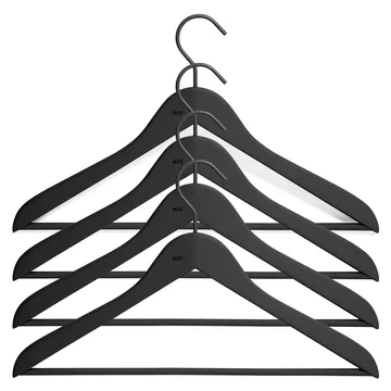 HAY vaateripustin tangolla slim, 4-pakkaus - Musta - HAY