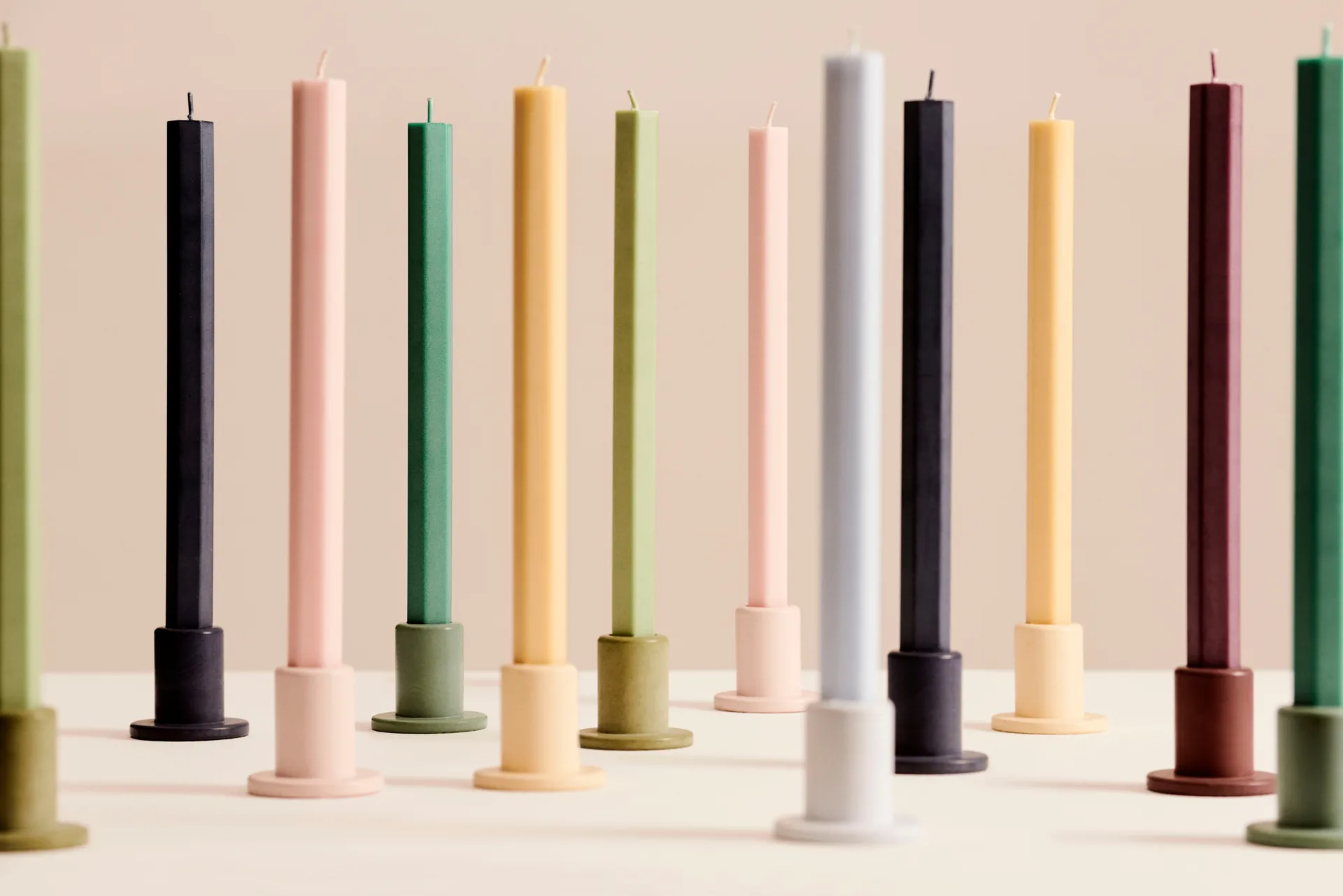Hexagon Candle kynttiläsekoitus 4-pack, Pastel HAY