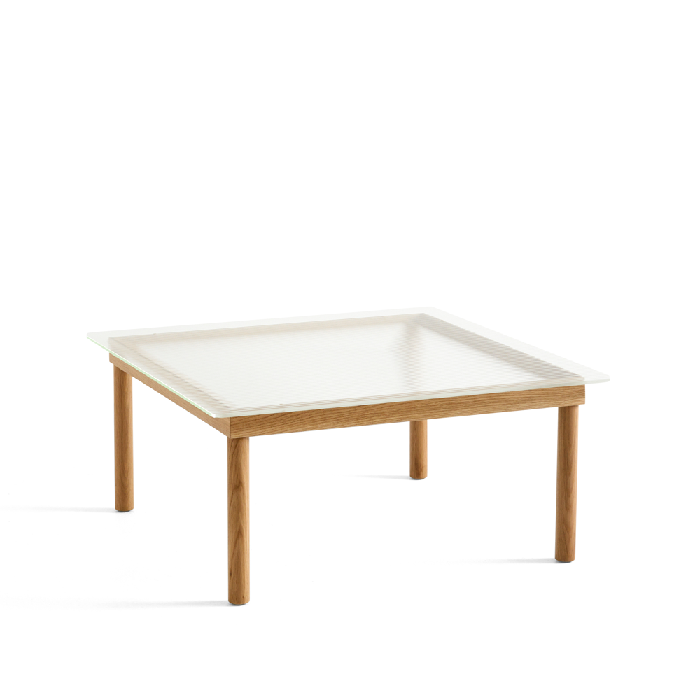 HAY Kofi sohvapöytä Oak-ribbed glass, 80 cm | Skandinaavinen Sisustus | Sohvapöydät | Beige