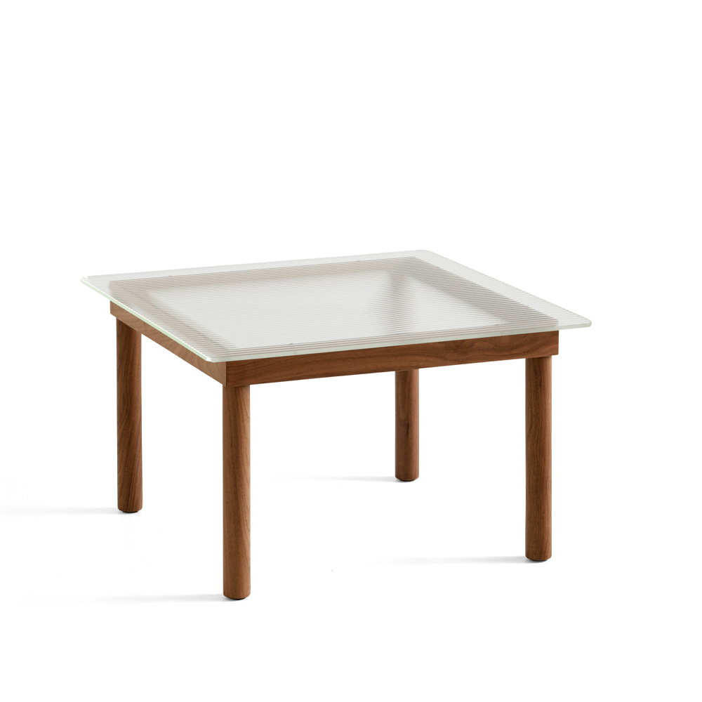HAY Kofi sohvapöytä Walnut-ribbed glass, 60 cm | Skandinaavinen Sisustus | Sohvapöydät | Ruskea