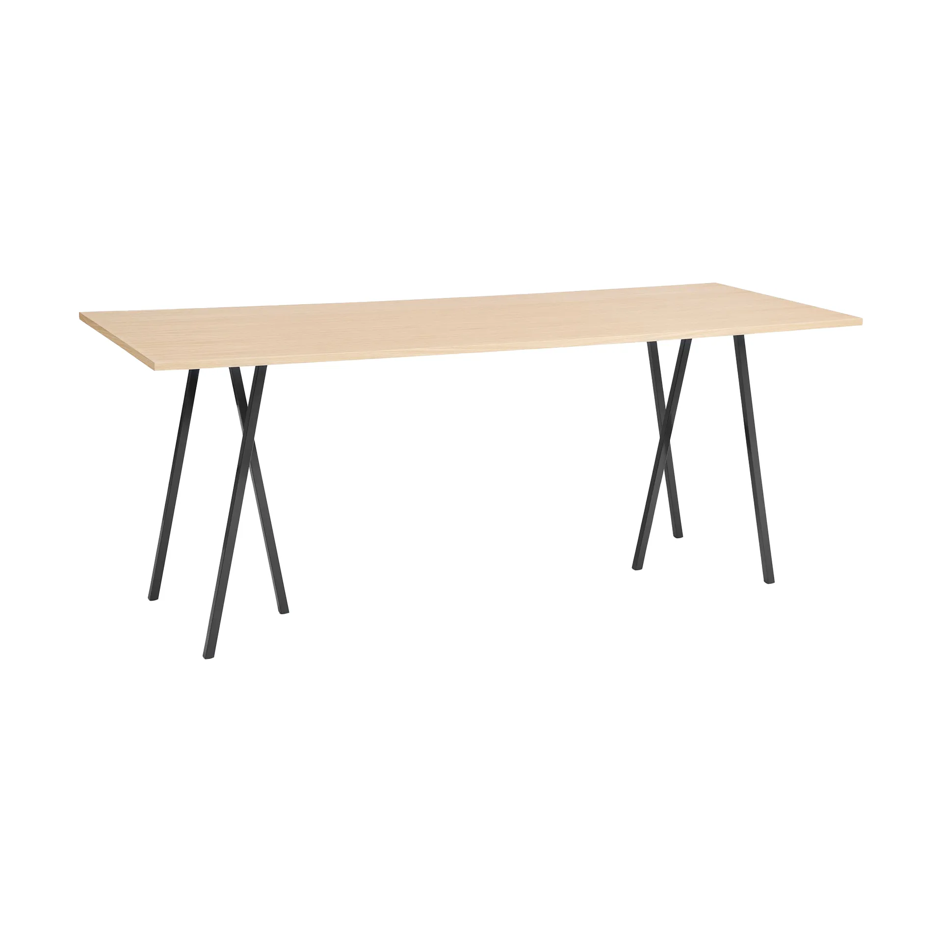 Loop Stand incl. support baaripöytä 92,5x250 cm, Black-clear lacq. oak HAY