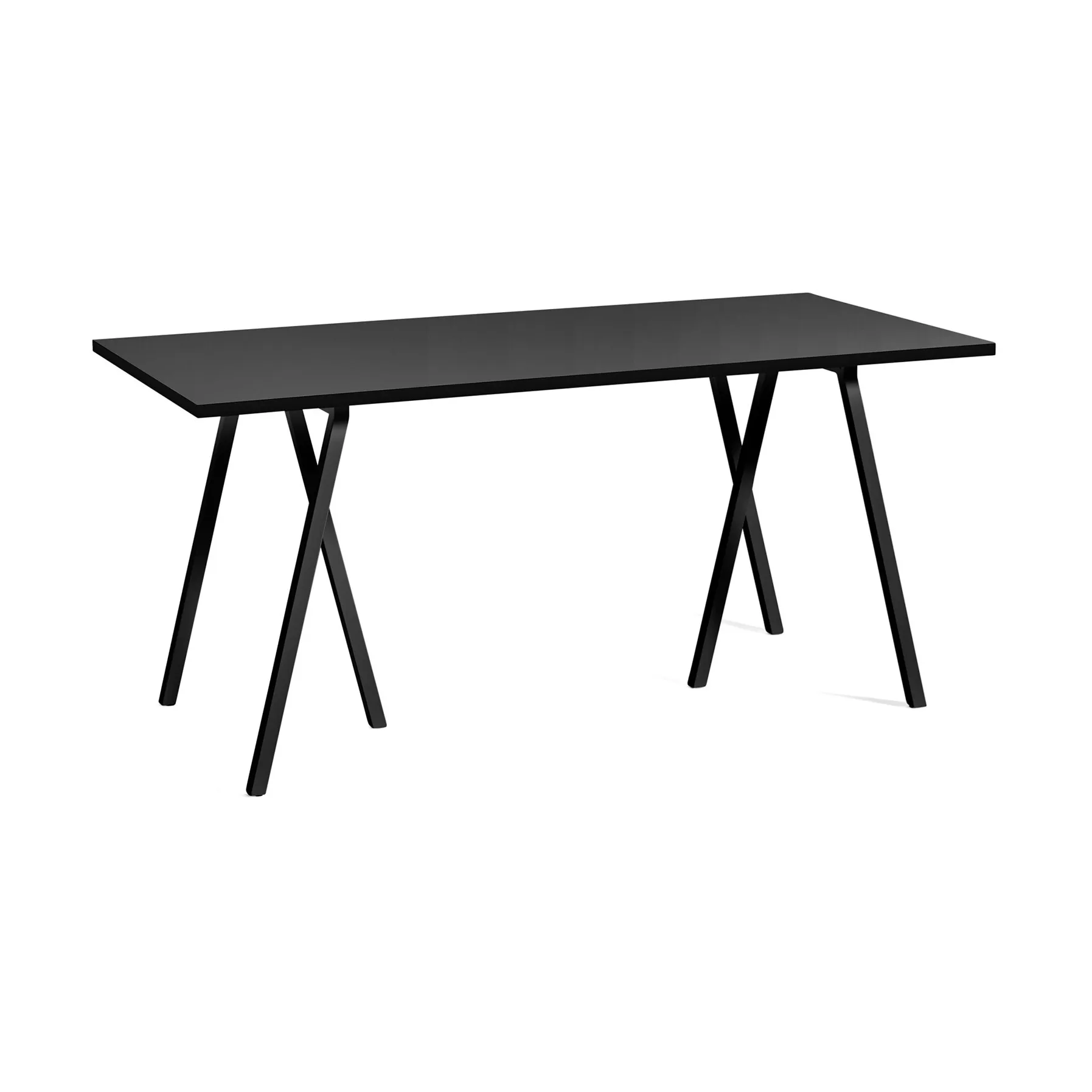 Loop Stand incl. support ruokapöytä 77,5x160 cm, Black-black linoleum-black ash HAY