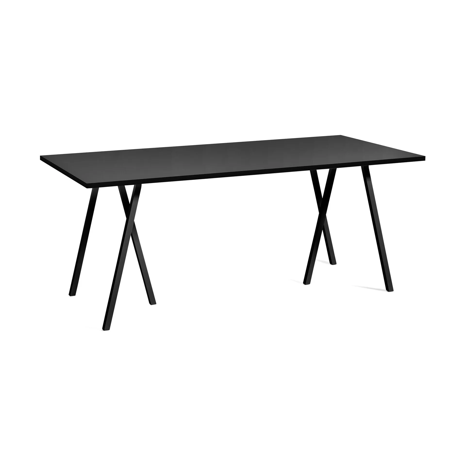 Loop Stand incl. support ruokapöytä 87,5x180 cm, Black-black linoleum-lacq. ash HAY