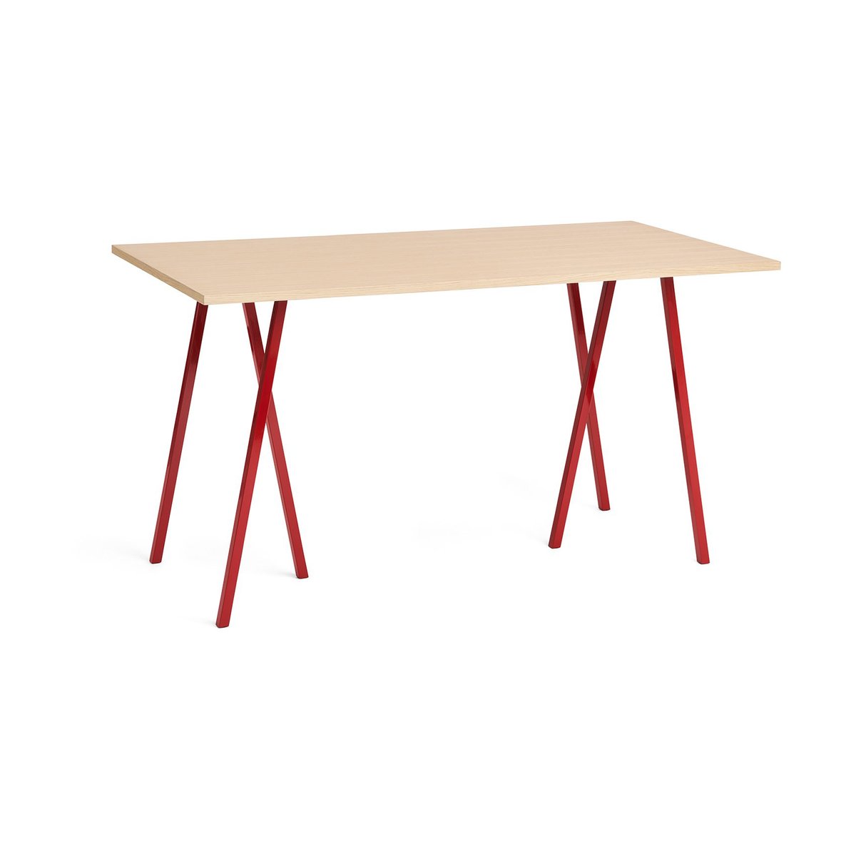 HAY Loop Stand incl. support ruokapöytä 87,5x180 cm Maroon red-clear lacq. oak
