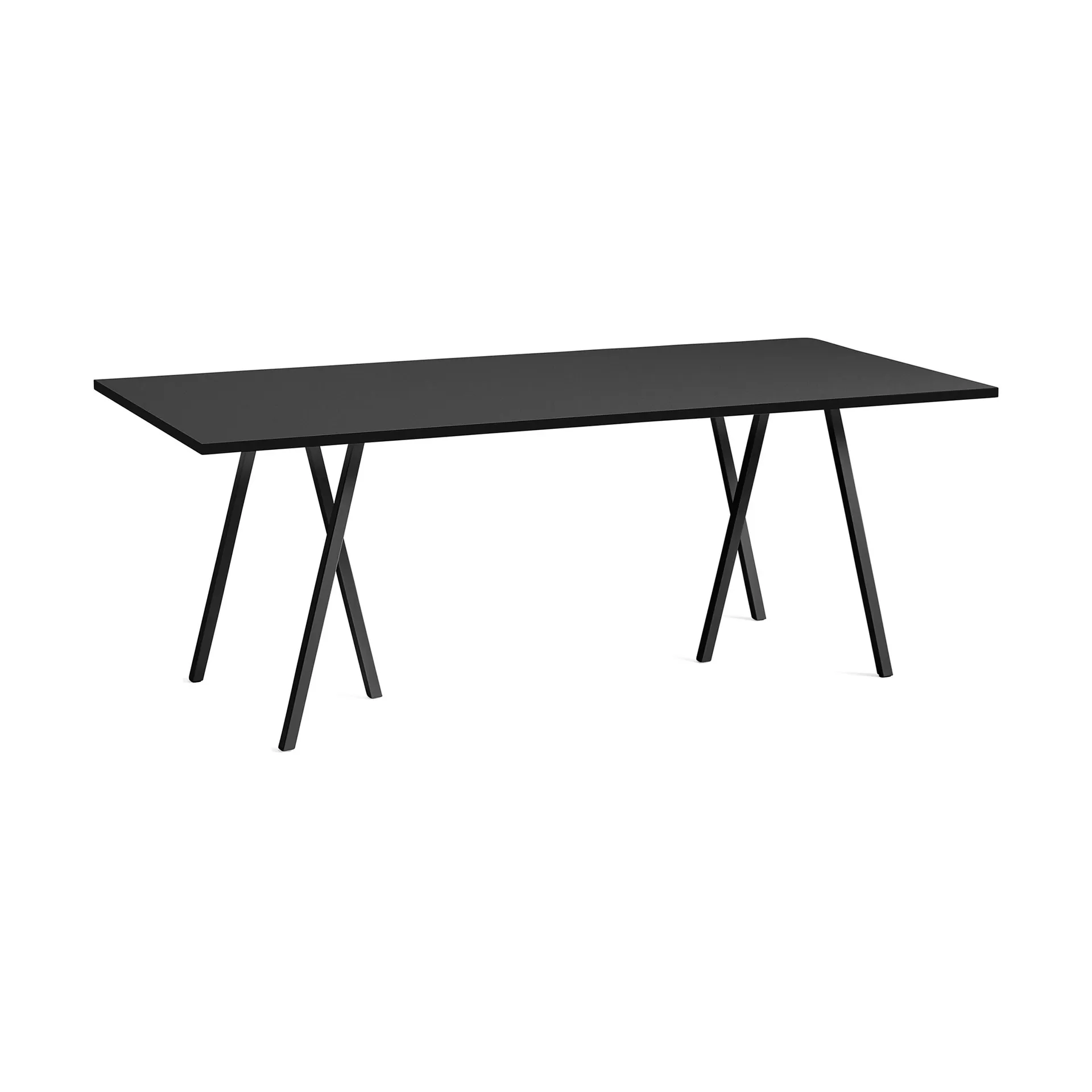 Loop Stand incl. support ruokapöytä 92,5x250 cm, Black-black linoleum-black ash HAY