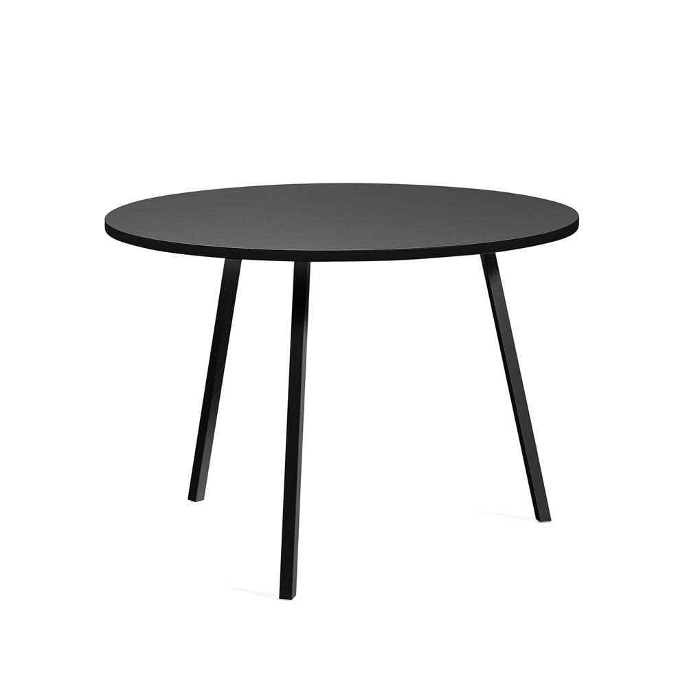 HAY Loop Stand ruokapöytä pyöreä Black linoleum-black, 105 cm