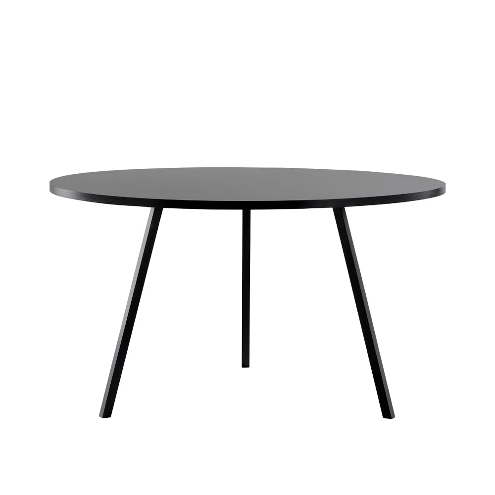 HAY Loop Stand ruokapöytä pyöreä Black linoleum-black, 120 cm