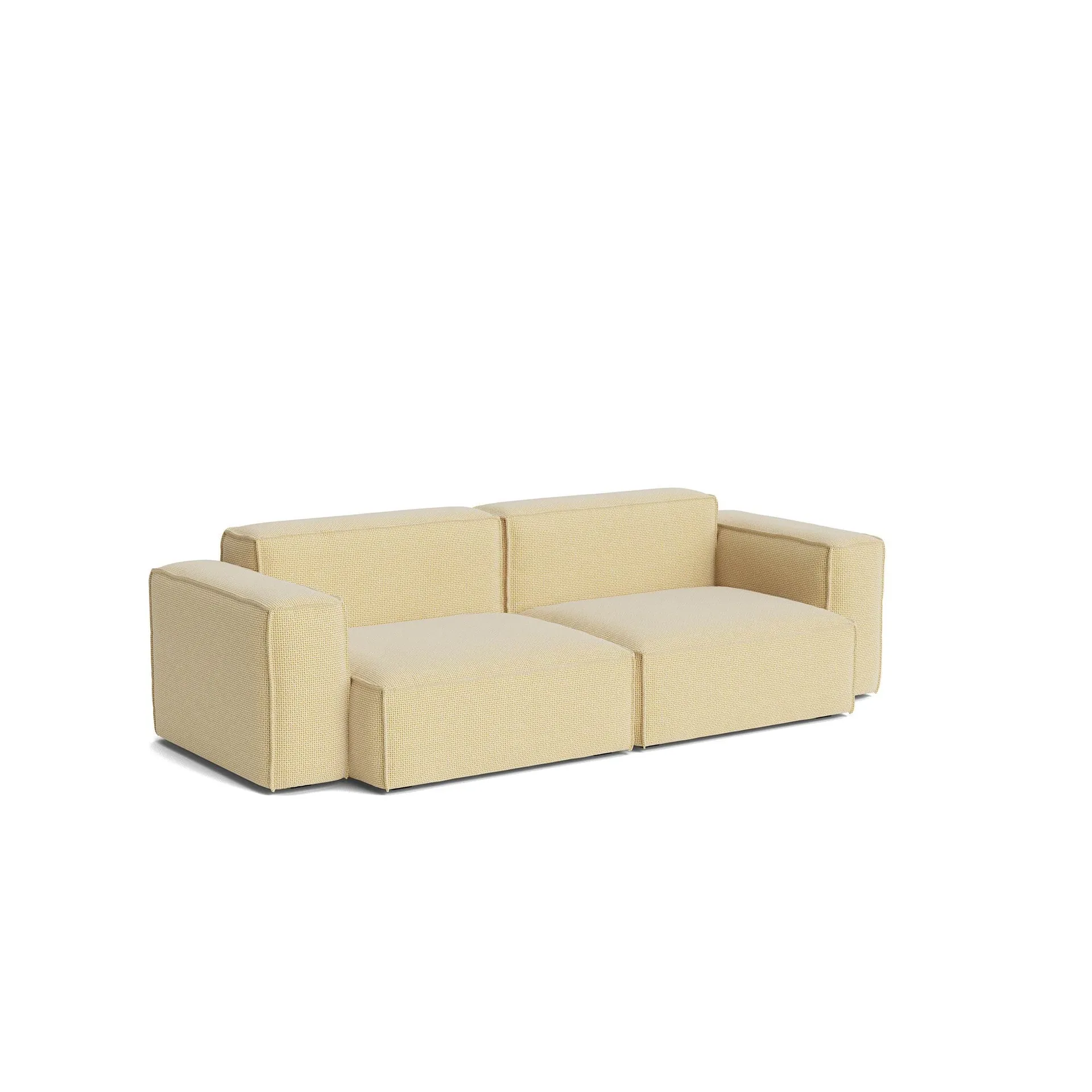 Mags Soft Low Armrest sohva 2,5-istuttava yhdistelmä 1, Tartaglia Ocre white, irrotettava verhoilu HAY