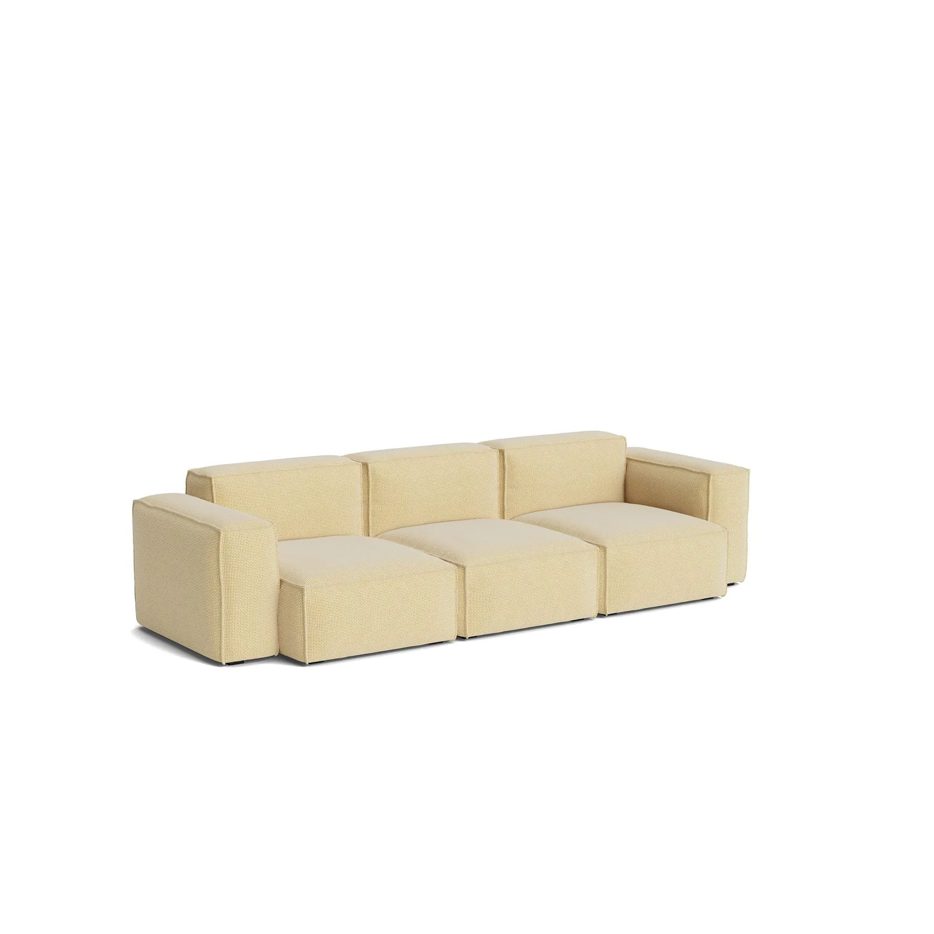 Mags Soft Low Armrest sohva 2,5-istuttava yhdistelmä 1, Tartaglia Ocre white, irrotettava verhoilu HAY