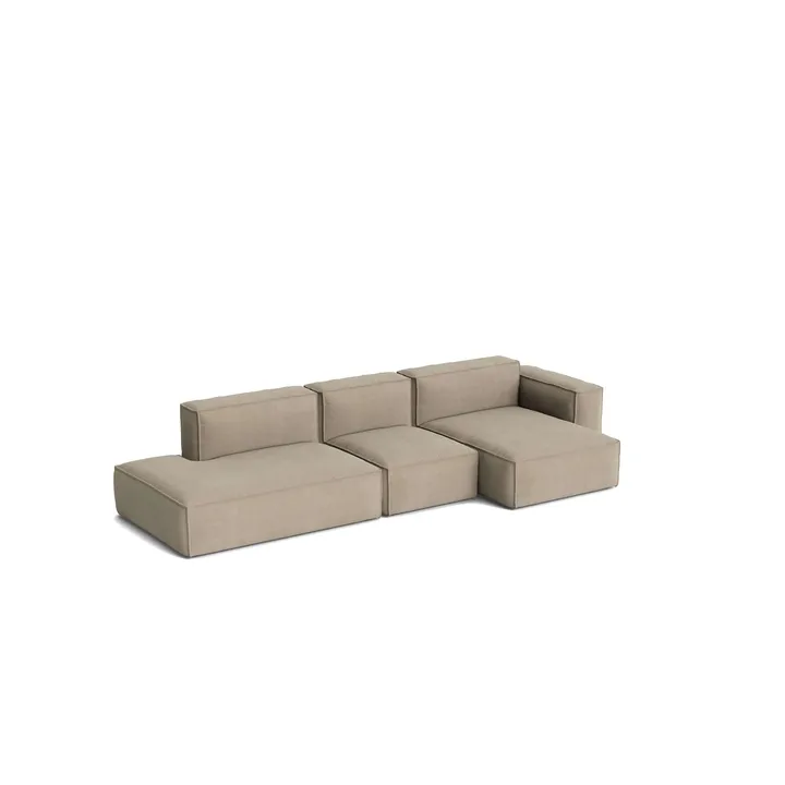 Mags Soft Low Armrest sohva 2,5-istuttava yhdistelmä 3 - Linara beige, oikeanpuoleinen, irrotettava päällinen - HAY