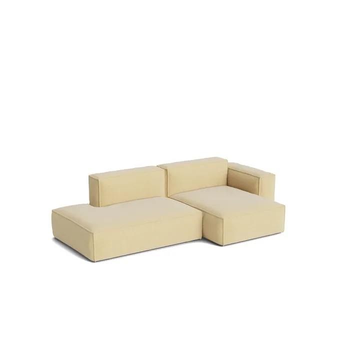 Mags Soft Low Armrest sohva 2,5-istuttava yhdistelmä 3 - Tartaglia Ocre white, oikealle sijoitettu, irrotettava päällinen - HAY