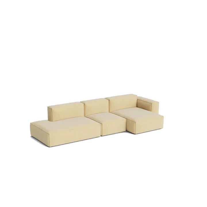 Mags Soft Low Armrest sohva 2,5-istuttava yhdistelmä 3 - Tartaglia Ocre white, oikealle sijoitettu, irrotettava päällinen - HAY